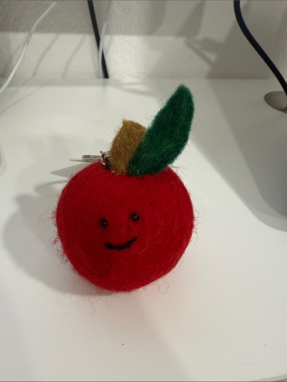 Cute Red Felt Apple Keychain - Cute Apple Accessory